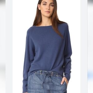 Vince Sweater Cashmere Blue Boatneck Large
